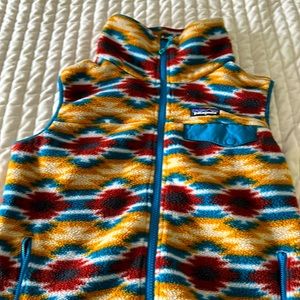 RARE Womens Patagonia Synchilla Snap-T Southwest Print Fleece Vest Vintage